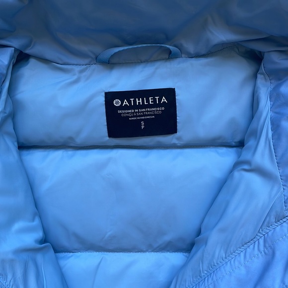Athleta Downtown Blue Puffer Jacket Small - Picture 5 of 7